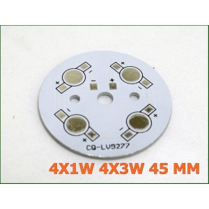 บอร์ดอลูมิเนียมสำหรับ DIY Led 4X1W 4X3W LED PCB Board 44 MM 